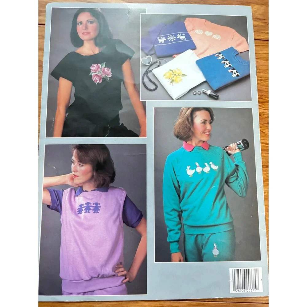 Leisure Arts Cross Stitch Sweater Pattern‎ Booklets Leaflets 375 426 Vintage 80s